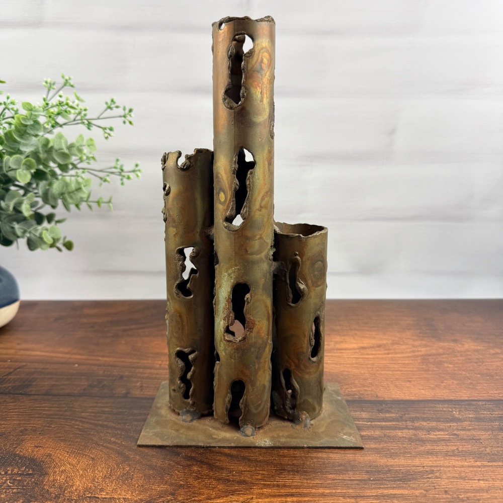 Vintage Brutalist‎ Torch Cut Welded Steel Sculpture MCM Studio Art